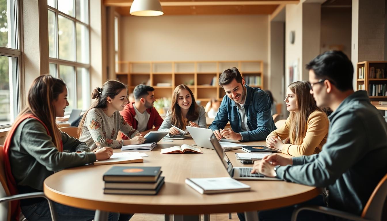 Students working in research laboratory